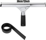 Steel Window Squeegee Set with Replacement Blades for Glass Cleaning - Image 2
