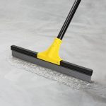 18" Rubber Floor Squeegee with Long Handle for Bathroom, Garage, Window & Tile Cleaning