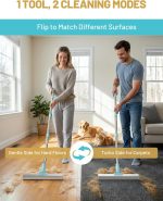 Carpet Rake for Pet Hair Removal with Adjustable Handle, Dual-Sided Scraper for Rugs & Floors - Image 2