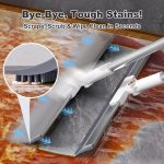 18" Heavy Duty Rubber Floor Squeegee with Long Handle, 2-in-1 Pet Hair & Water Cleaning Tool - Image 2