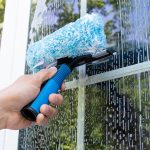 2-in-1 Squeegee and Scrubber Tool for Window & Surface Cleaning