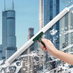 Multi-Surface Silicone Floor Squeegee with Adjustable Handle for Pet Hair & Water Cleaning